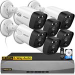 (4K/8.0 Megapixel & 130° Ultra Wide-Angle) 2-Way Audio PoE Outdoor Home Security Camera System Wired Outdoor Video Surveillance IP Cameras System