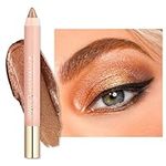 Oulac Bronze Eyeliner Pencil Waterproof - Highly Pigmented Eye Shadow Stick Smooth and Durable, Shimmering Glitter Finish, Blendable Eyes Makeup, Vegan & Cruelty-Free 3.8g, (02) Gold Cone