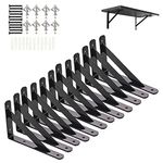 12 Pack Shelf Brackets 150x90mm, Heavy Duty Wall L Brackets with 90 Degree Triangle, Mounting Screws Included(6 Inch)