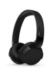 PHILIPS TAH4209BK Lightweight On Ear Wireless Bluetooth Headphones with Passive Noise Isolation - 55 Hours Play Time, Natural Sound, Clear Calls, Dynamic Bass, 2 Hours USB-C Charging – Black