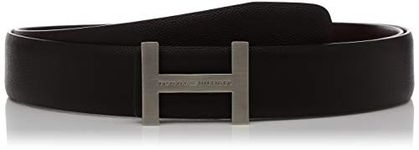 Tommy Hilfiger Men's Leather Belt (Pack on 1) (TH/CRISTOBALPLUSREV0103_Black/Brown_90cm)