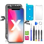 Hoonyer for iPhone X screen replacement, 5.8” LCD Display Digitizer Touch Screen, Easy Installation Repair Kit for iPhone X A1865 / A1901 / A1902 (for iphone X)