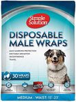 Simple Solution Disposable Dog Diapers for Male Dogs | Male Wraps with Super Absorbent Leak-Proof Fit | Excitable Urination, Incontinence, or Male Marking | Medium | 30 Count