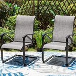 Sophia & William Slingback Patio Chairs, 2 PCS Outdoor Spring Chairs Heavy Duty Patio Chairs, C Spring Motion Chairs Support 300lbs