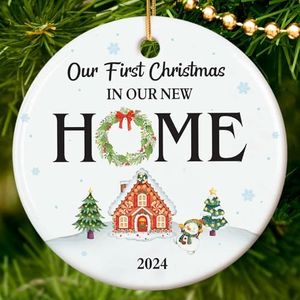 HEXMOZ Our First Christmas In New Home 2024 - House Warming Gifts New Home, Housewarming Gifts for New House Couple, Women, Men - New Home Gift Ideas, New Homeowner Gift - New House Christmas Ornament