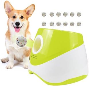 TianfuSpanda Automatic Ball Launcher for Dogs, Interactive Dog Ball Thrower with 12pcs 58mm ETPU Tennis Balls,Three Range Modes, One Button Control, Support C-Type Charging
