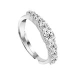 CLARA 925 Sterling Silver Graduation Ring with Adjustable Band | Rhodium Plated, Swiss Zirconia | Gift for Women & Girls