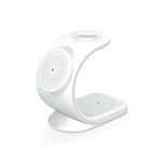 MMOBIEL Wireless Charging Station Compatible with iPhone, Apple Watch and AirPods –3-in-1 Wireless Charger Stand 15W – Magnetic Wireless Fast Charging Dock Compatible with Qi Magsafe Charging–White