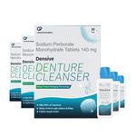 Densive Denture Cleaning Tablets and Denture Adhesive Powder Combo Pack of 6 (Pack of 3 x 30 Tablets and 3 Pack of Powder) | Denture Kit, Denture Cleaner, Denture Adhesive