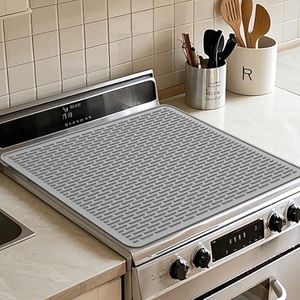 Stove Top Cover for Electric Stove - Silicone Stove Mat for Glass Top Stove (Gray, 28" x 20")