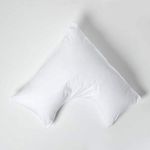 HOMESCAPES White Pure Egyptian Cotton V-Shape Pillowcase 200 TC 400 Thread Count Percale Equivalent Pillow Case For Nursing Pregnancy and Elderly