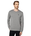 U.S. Polo Assn. Long Sleeve Crew Neck Tee Campus Heather Grey LG