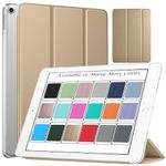 DuraSafe Cases for iPad Mini 3 2 1 Generation 7.9 Inch [ Mini 3rd Mini 2nd Mini 1st] A1599 A1600 A1489 A1490 A1491 A1432 A1454 A1455 Trifold Hard Smart PC Translucent Back Cover - Gold