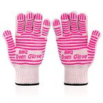 Extreme Heat Resistant Oven Gloves - Ove Glove EN407 Certified 932F - Oven Mitts Heat Resistant Cooking Gloves for BBQ, Grilling, Baking,Cutting, Welding, Smoker Fireplace (Pink)