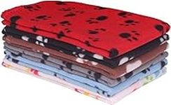 Pet Blanket Warm Dog Cat pet Rats Fleece Blankets Sleep Mat Pad Bed Cover with Paw Print Soft Blanket for Kitten Puppy and Other Small Animals (6 Colors, 24X 28 Inch)