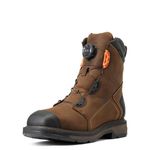 ARIAT Men's Workhog Xt 8" Boa Waterproof Carbon Toe Work Boot Western, Chocolate Brown, 15