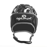 Optimum Senior Razor Rugby and Football Headguard - Full Coverage Scrum Cap | Breathable, Soft-Edged, Lightweight Protective Headgear Black/Silver, Medium