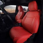 CoverCenter® for Toyota Tacoma Seat Covers 2023 2022 2021 2020 2019 2018 2017 2016, Full Set Custom-Fit Seat Cover for 2016-2023 Tacoma Crew/Double Cab Red Leather Trucks Accessories