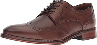 Johnston & Murphy Men's Conard Embossed Wingtip Oak Italian Calfskin 8 M US