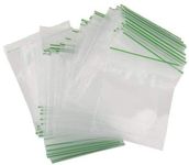 100 Grip Seal Bags 25 x 25mm | Reusable Strong Zip Lock | Small Clear Resealable Plastic Bags | Polythene Packaging for Food Storage, Jewellery - by FOGG Supplies (25 x 25)