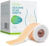 Silicone Scar Sheets, 1.6” x 60”Roll-1.5M, Scar Treatment Sheets, Medical Silicone Scar Tape, Reusable, Thin, Flexible, Easy-Tear, for Old & New Scars, C-Section Surgery Scar Keloid Burn Acne