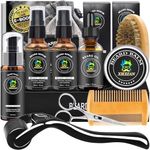 Beard Growth Kit w/Beard Wash,2 Pack Beard Serum,Beard Oil,Beard Balm,Comb,Brush,Scissor,Bag,EBook,Beard Care Grooming Kit Birthday Gifts for Men Him Dad Husband Brother