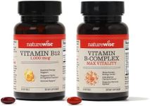 NatureWise Vitamin B12 1,000 mcg and Vitamin B Complex for Cellular Energy, Mental Clarity, Maximum Vitality - 60 Softgels Each