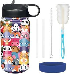 rickyh style Kids Water Bottle with Straw Lid Insulated Stainless Steel Reusable Tumbler Gifts for School, Toddlers, Girls, Boys 14oz
