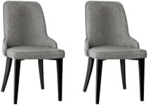 Artiss Dining Chairs Set of 2 Grey Chair Nursing Seats Reading Seating Home Living Room Bedroom Kitchen Cafe Office Furniture, Vintage Linen Fabric, in 45cm Seat Height