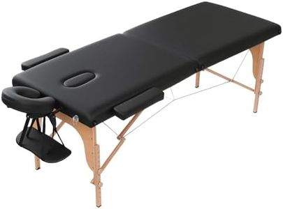 Zenses Massage Table 70cm Portable 2 Fold Wooden Beauty Waxing Therapy Bed Black