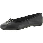 Steve Madden Women's Blossoms Ballet Flat, Black Leather, 9.5