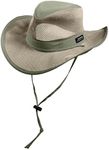 Mesh Crown Safari Men's Sun Hat, 3" Brim, Adjustable Chin Cord, UPF (SPF) 50+ Sunhat Protection (Forest Green, X-Large)