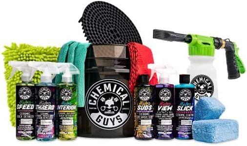 Chemical Guys HOL362 16-Piece Arsenal Builder Ceramic Car Wash & Protection Kit with Foam Gun, Bucket and (6) 16 oz Car Care Cleaning Chemicals (Works w/Garden Hose)