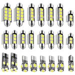 23Pcs Led Interior Light Kit, T10 Interior Car Reading Lights Led Bulbs Led Dome Lights with Decoding Light for for Car Interior Dome Map Door Courtesy License Plate Lights - 8 Models (White)