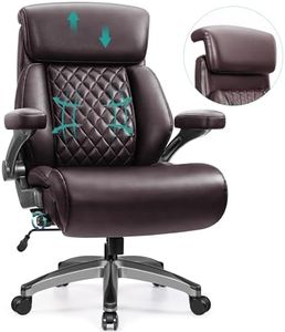 500lbs Executive Office Chair, Big and Tall Home Desk Chairs for Large People, Heavy Duty PU Leather Computer Gaming Chair with Adjustable Lumbar Support & Armrests, Thick Padding for Comfort