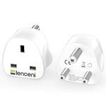 LENCENT 2X UK to South Africa Plug Adapter, Grounded SA Travel Adapter for South Africa, Namibia, Swaziland, Lesotho, Bhutan, Botswana, Mozambique and more (Type M)