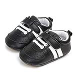 Ortego Baby Boy Girl First Walking Shoes Infant Non-Skid Casual Trainer Sneakers ,Black, 3-6 Months