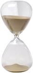 Large Fashion Colorful Sand Glass Sandglass Hourglass Timer Clear Smooth Glass Measures Home Desk Decor Xmas Birthday Gift (60 Minutes, Brown)