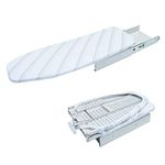 Lehom Retractable Ironing Board Closet Pull-Out Foldable Foldable Ironing Board Stow Away in The Cabinet 180 Degree Rotation Space Saving Easy to Install White