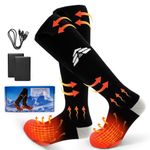 Heated Socks for Men & Women, Rechargeable 5V 5000mAh Winter Electric Socks, 3 Temperature Settings Washable Breathable Heated Socks for Winter Outdoor Activities, Camping, Running, Hiking, Skiing