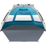 OutdoorMaster Pop Up 3-4 Person Beach Tent X-Large - Easy Setup, Portable Beach Shade Canopy Folding Sun Shelter with UPF 50+ UV Protection Removable Skylight Family Size (Ocracoke Coast)