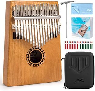 AKLOT Kalimba Thumb Piano, 17 Keys Finger Piano Solid Wood Note Carved Starter with Case Tune Hammer Study Booklet Stickers