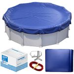 Winter Pool Cover 21 ft Round for Above Ground | Extra Thick & Durable Above-Ground Pool Cover | Sapphire Series of Premium Cold- and UV-Resistant Pool Cover | by Yankee Pool Pillow