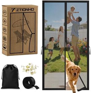 ZTIONHD Magnetic Screen Door Fits 38x82 Inch Front Doors Heavy Duty Fiberglass Mesh,36 Magnets Auto Close,No Tools Installation,Keeps Bugs Out Lets Breeze in,Pet Kid Friendly with Storage Bag,Regular