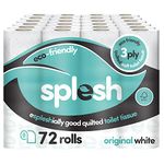 Splesh by Cusheen 3-ply Toilet Roll - Unscented (72 Pack) Soft, Quilted Bulk Toilet Rolls, Toilet Tissue and Loo Rolls – Eco-Friendly Toilet Paper Sustainably Crafted in The UK