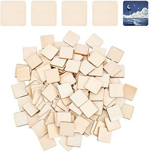 NBEADS 300 Piezas Piezas cuadradas de Madera, Suministros de artesanía de Madera Natural Pirograbado de Madera con Esquina Redonda para Escribir Accesorios de fotografía