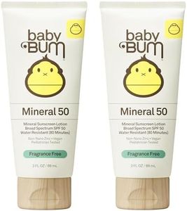 Sun Bum Baby Mineral Sunscreen Lotion | SPF 50 | UVA, UVB Face and Body Protection | Fragrance Free Safe for Sensitive Skin | Travel Size | 3 Ounce | Pack of 2