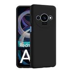 CEDO Redmi A3 / Redmi A3x / Poco C61 (4G) Back Cover | Camera Bump Protection & Inner Velvet Fabric Lining | Ultra Slim Matte Soft Rubberised Case Cover (Black)