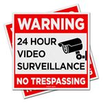 Kachy Signs - Pack of 2 - 10" x 10" - 4mm Currogated Plastic Sign - Durable - Weatherproof - Fade Resistant - Safety Signage For Construction Site, Building, Basement, Warehouse, Factory, Convention Center (Video Surveillance)