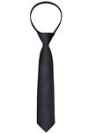 Alizeal Boys Solid Color Pre-tied 2.4'' Zipper Skinny Necktie, 067-black, One Size